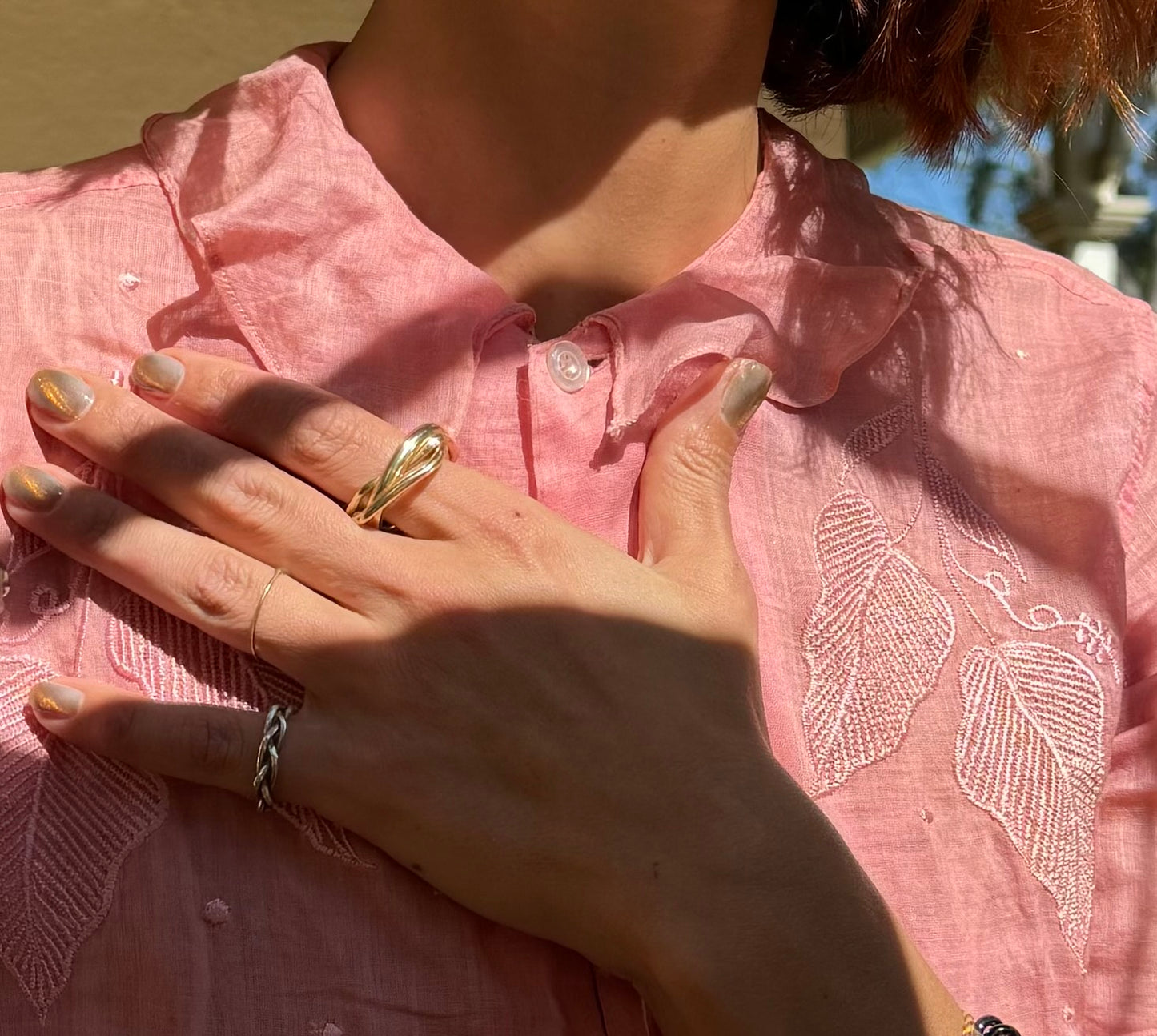 9CT GOLD ORGANIC TWIST RING