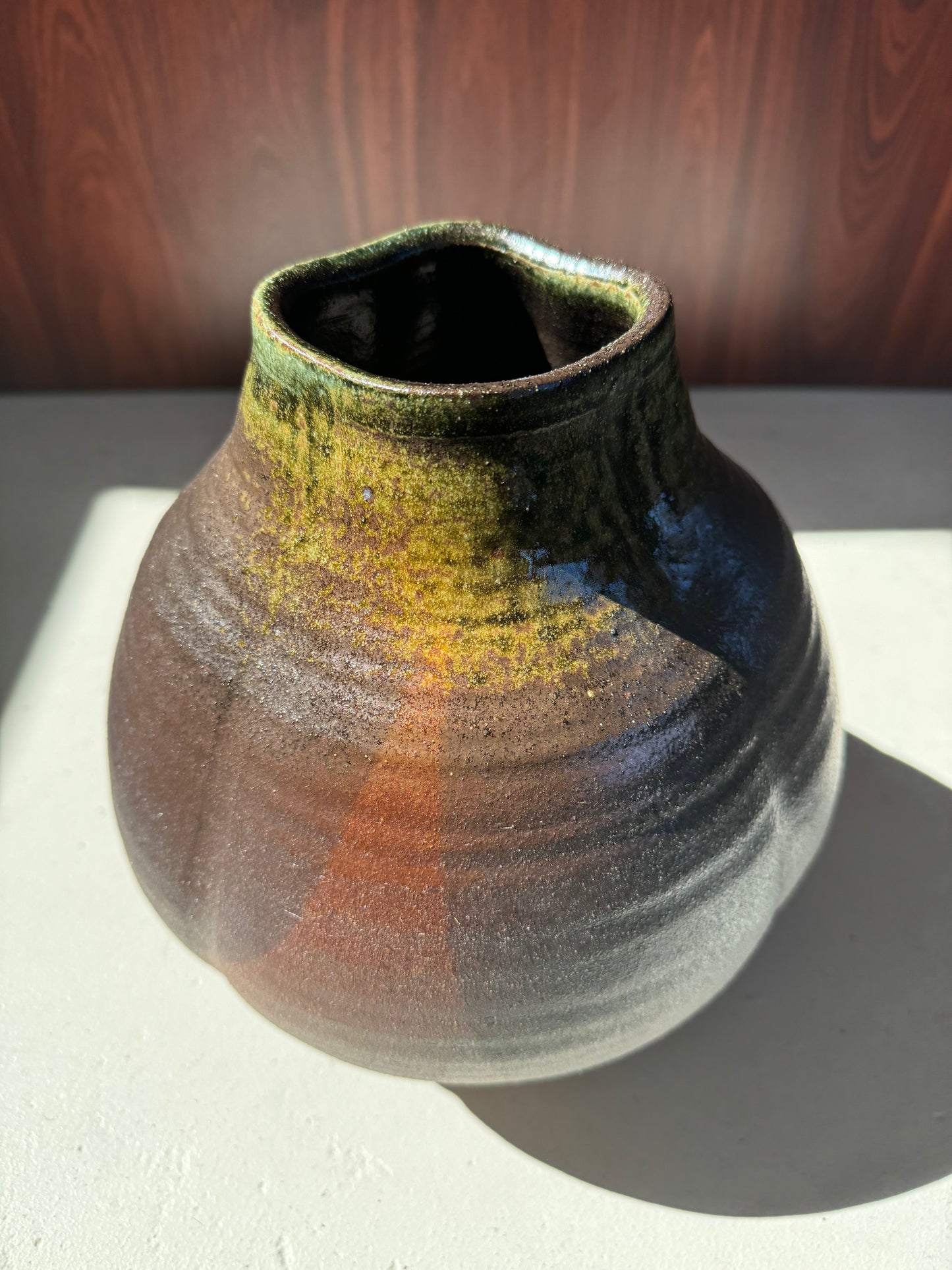 CERAMIC WOODFIRED JAPANESE VASE