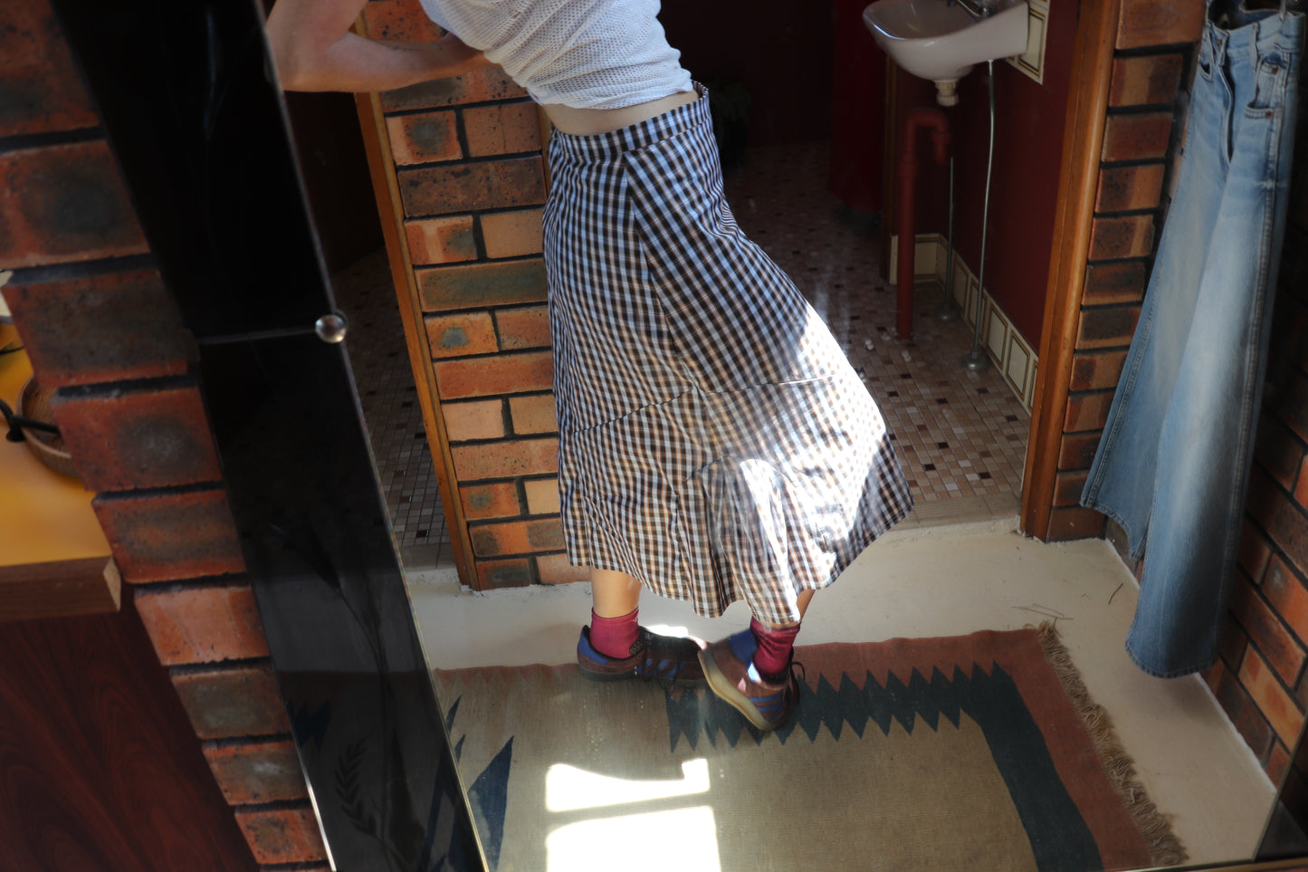 FIELD COTTON GINGHAM SKIRT