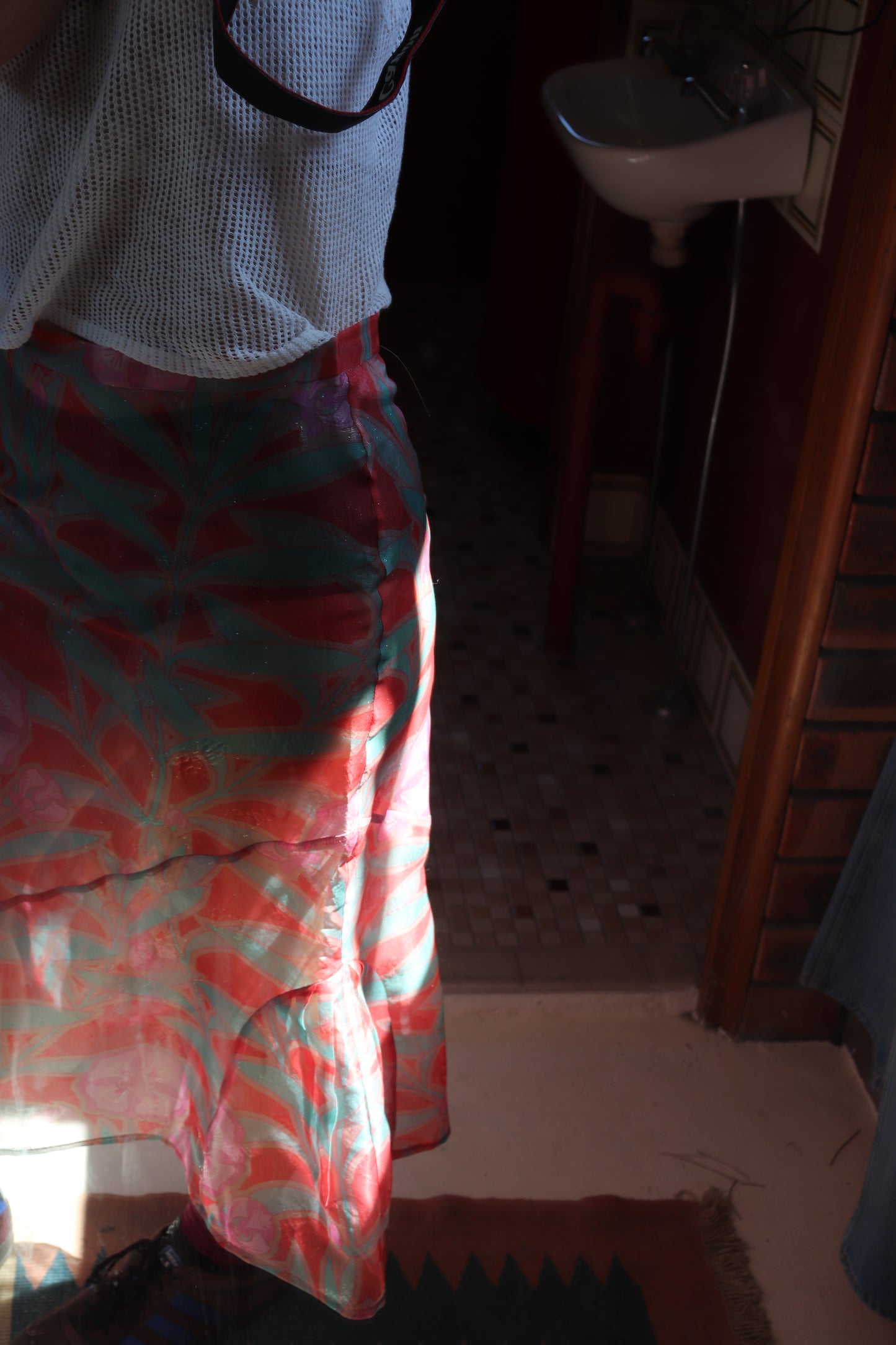 FIELD SILK PEACH SKIRT