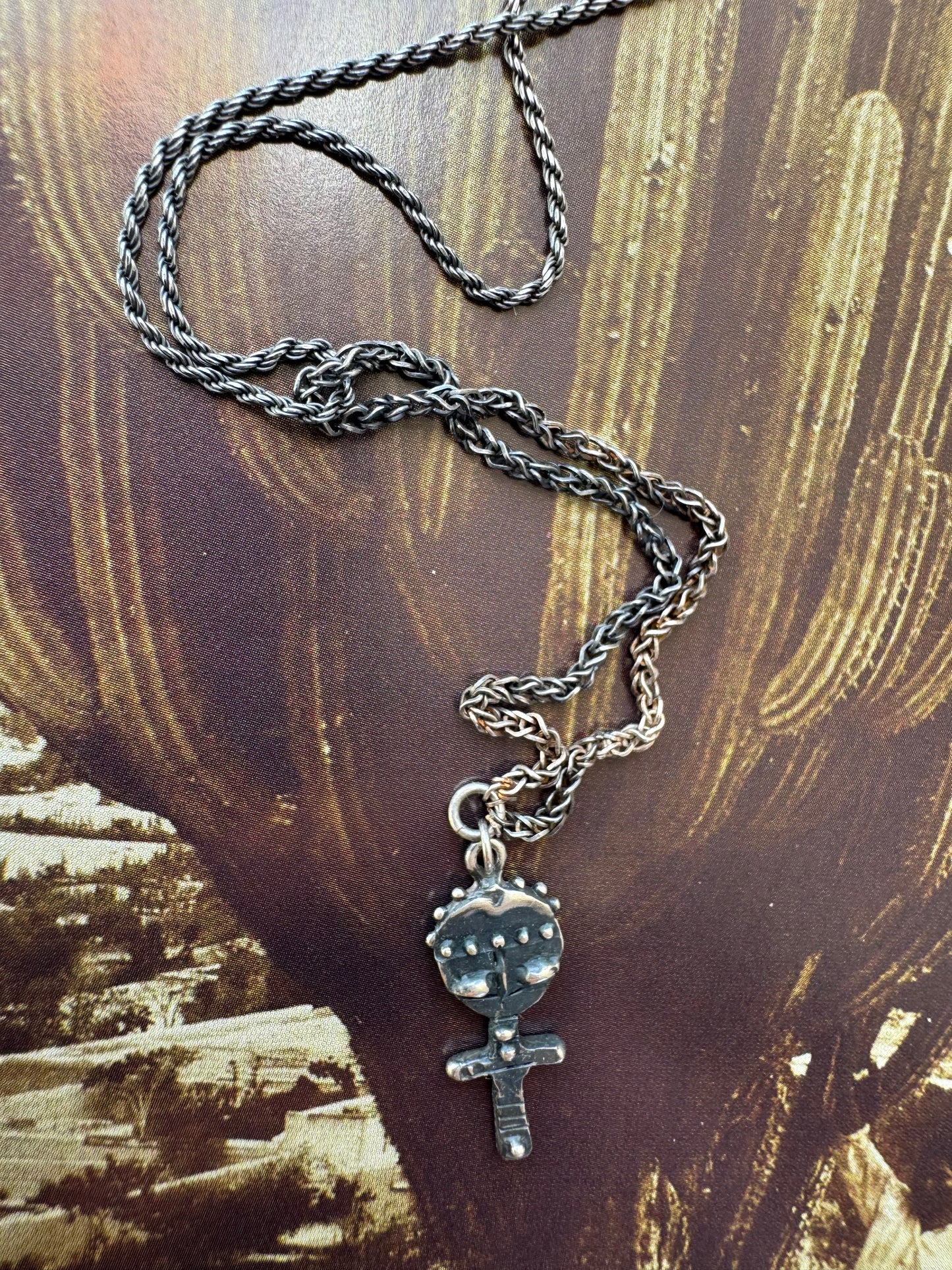 STERLING SILVER NECKLACE AND CHARM