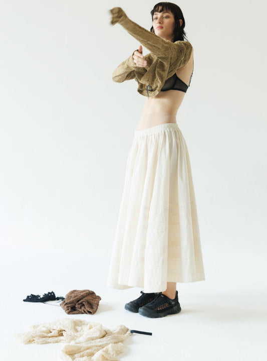 CREAM COTTON SKIRT