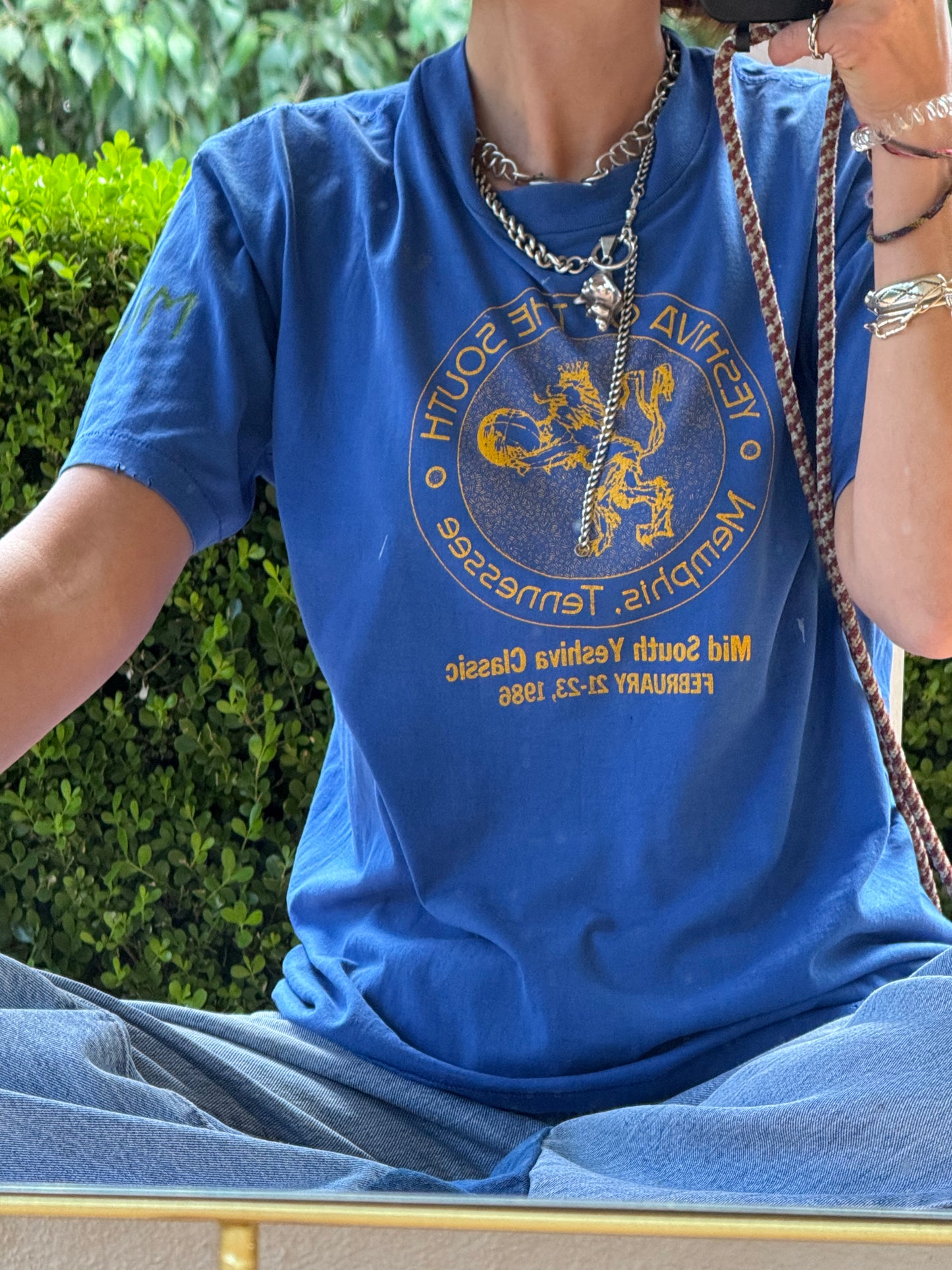 VINTAGE 80s TEE ~ BLUE SPORTS TEE