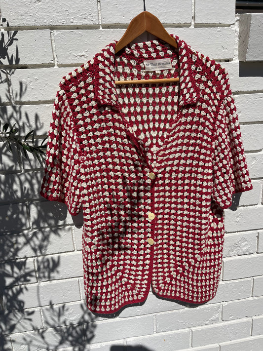 SUSTAIN - ALL THAT REAMINS RED CROCHET SHIRT
