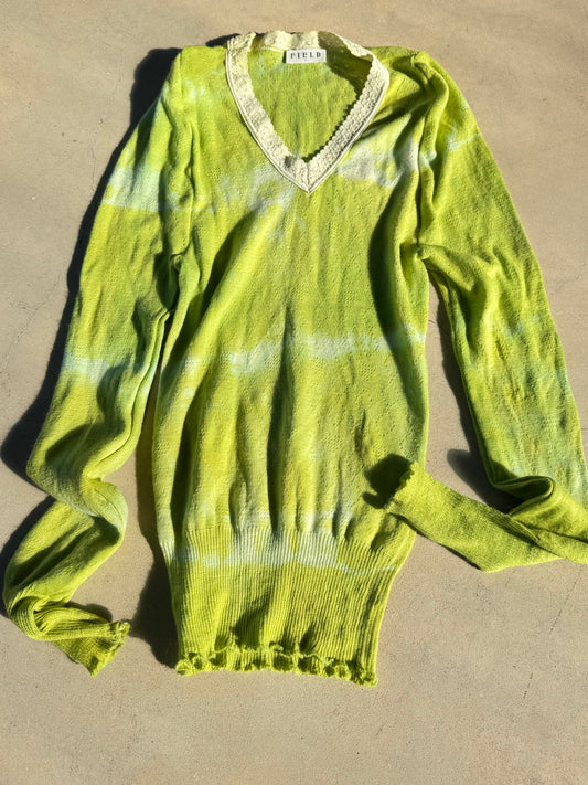 FIELD WOOL & COTTON SPENCER ~ ACID GREEN