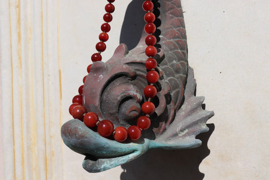 VINTAGE CARNELIAN BEADED NECKLACE