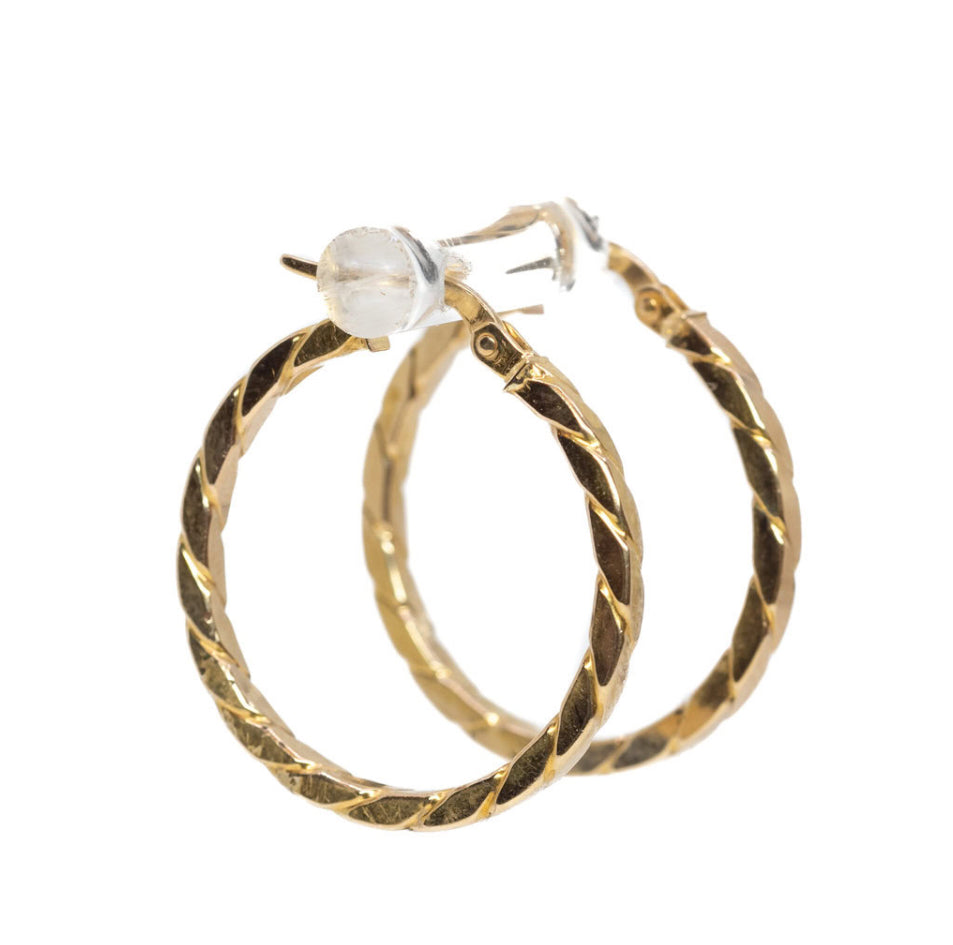 GOLD HOOP TWISTED 9CT