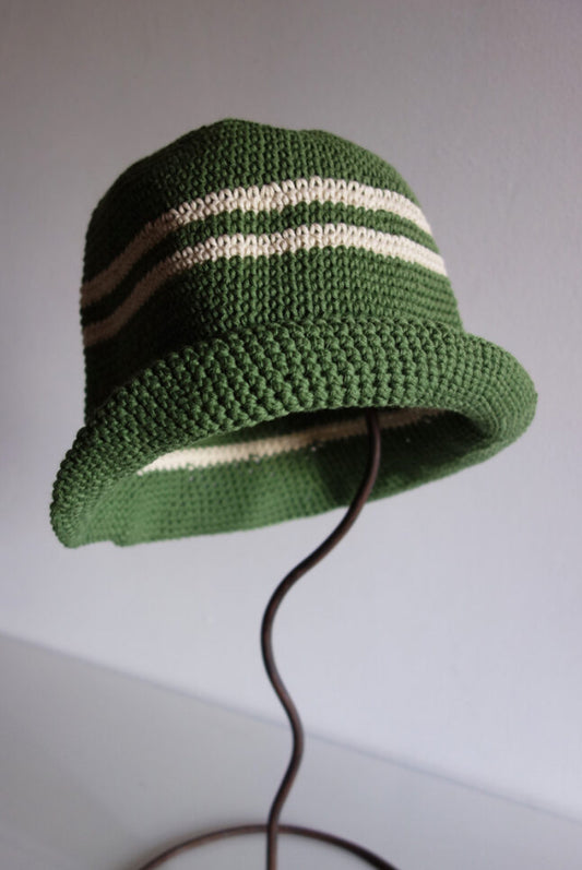 HAND CROCHET GREEN HAT