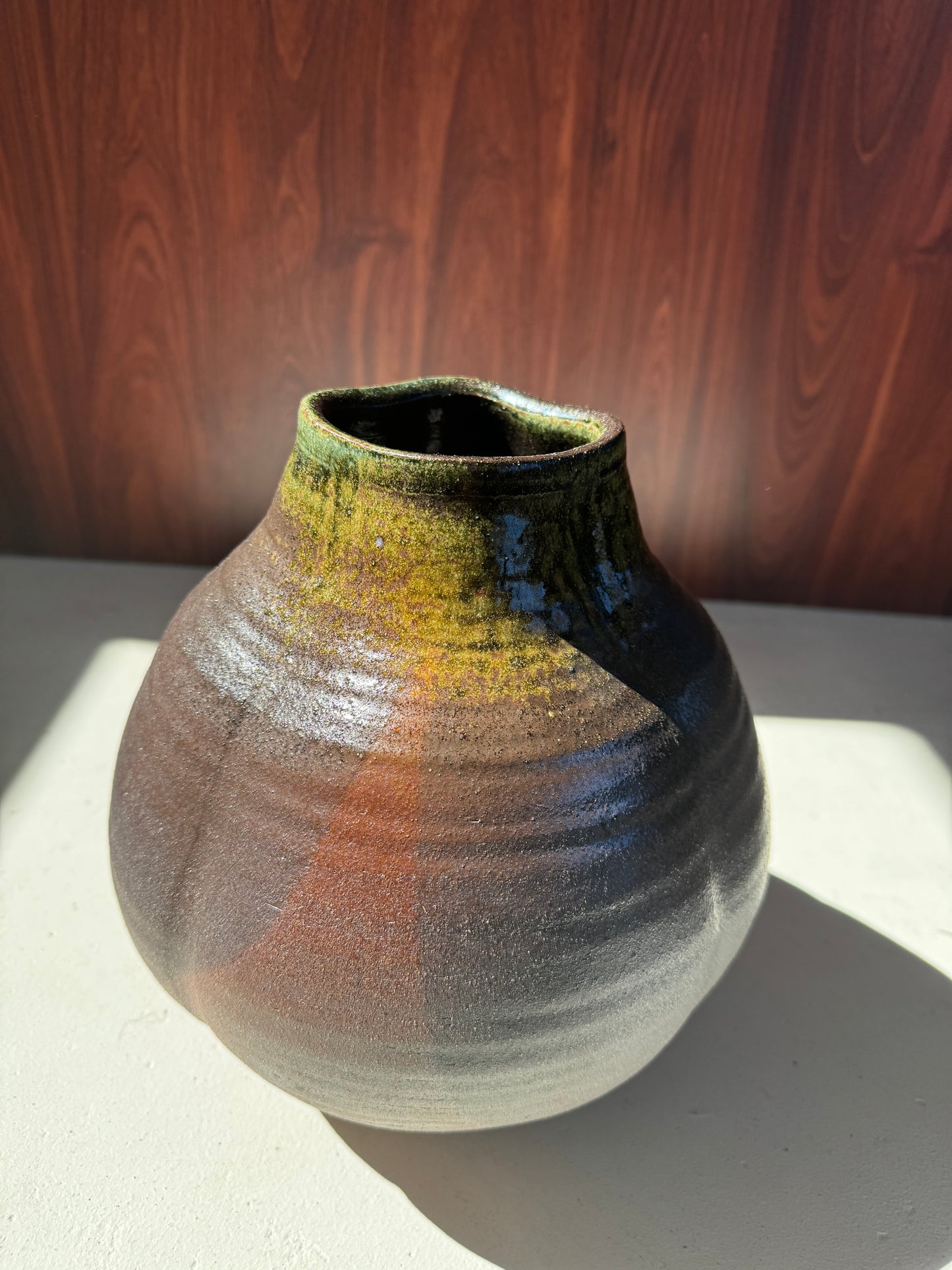 CERAMIC WOODFIRED JAPANESE VASE