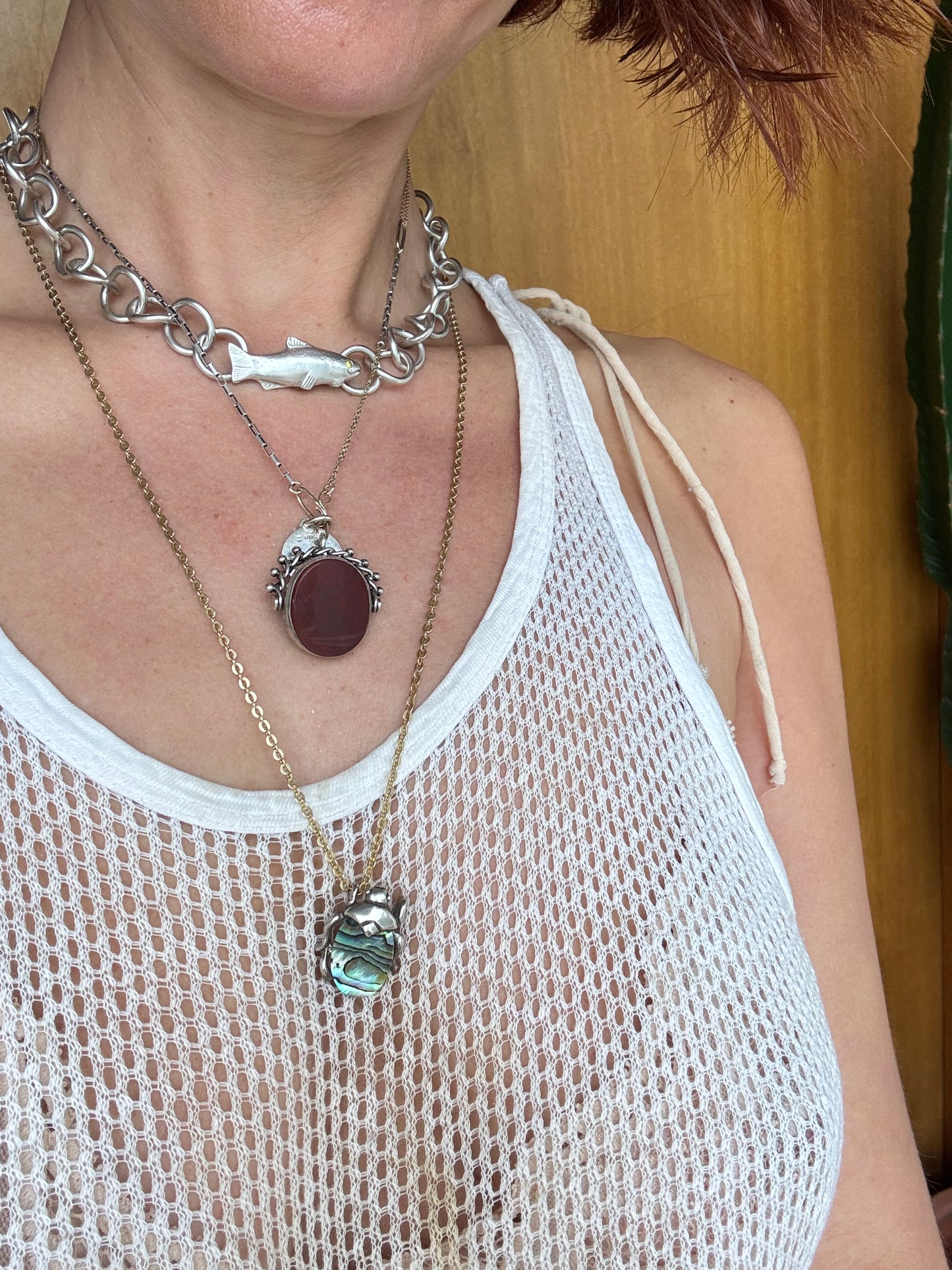 STERLING SILVER PENDANT ABALONE SHELL