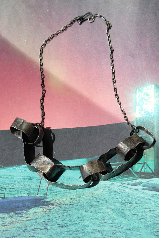 HANDCRAFTED STERLING SILVER OXIDISED NECKLACE