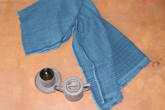 ARTISAN HAND WOVEN IKAT THROW INDIGO