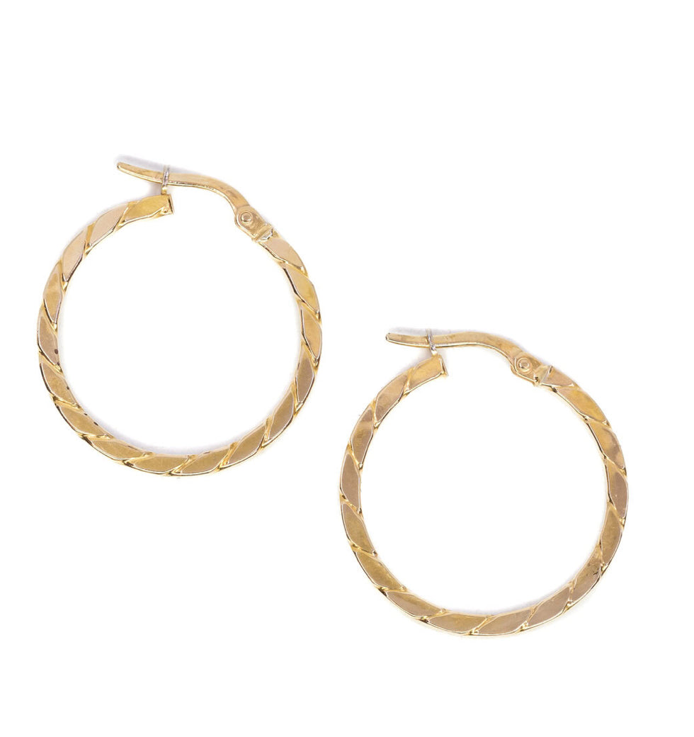 GOLD HOOP TWISTED 9CT