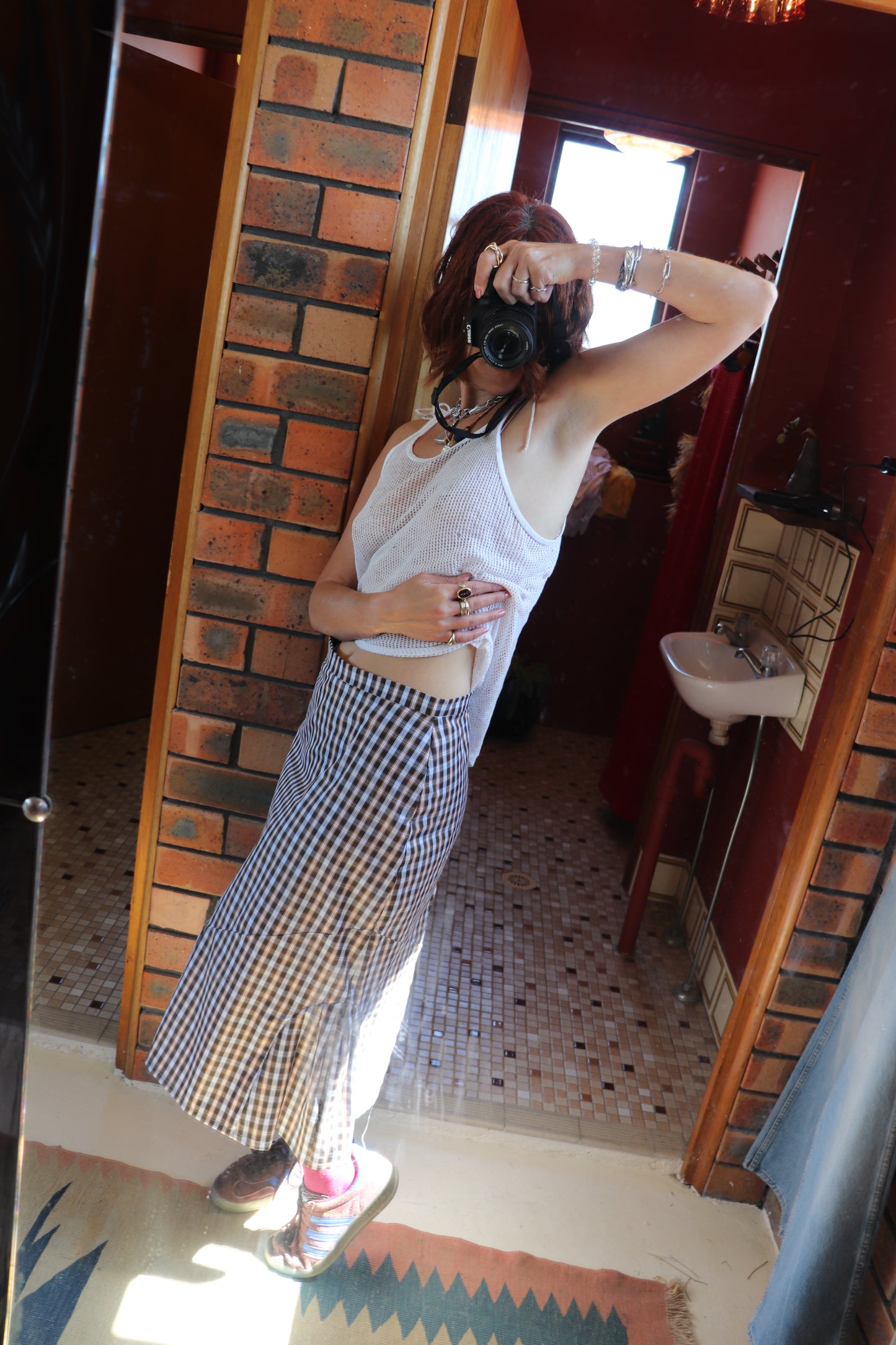 FIELD COTTON GINGHAM SKIRT