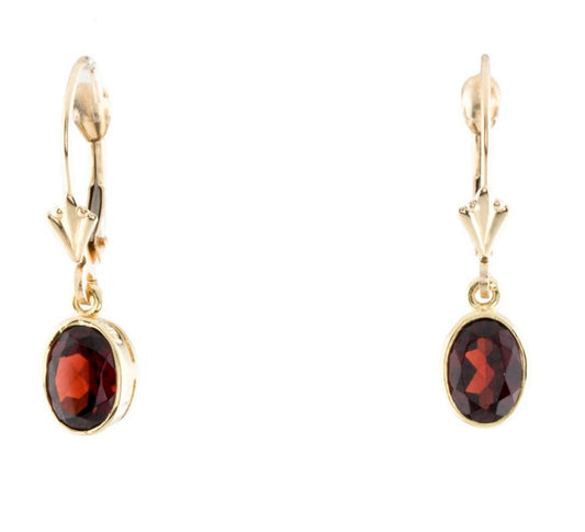 14CT GOLD GARNET EARRINGS