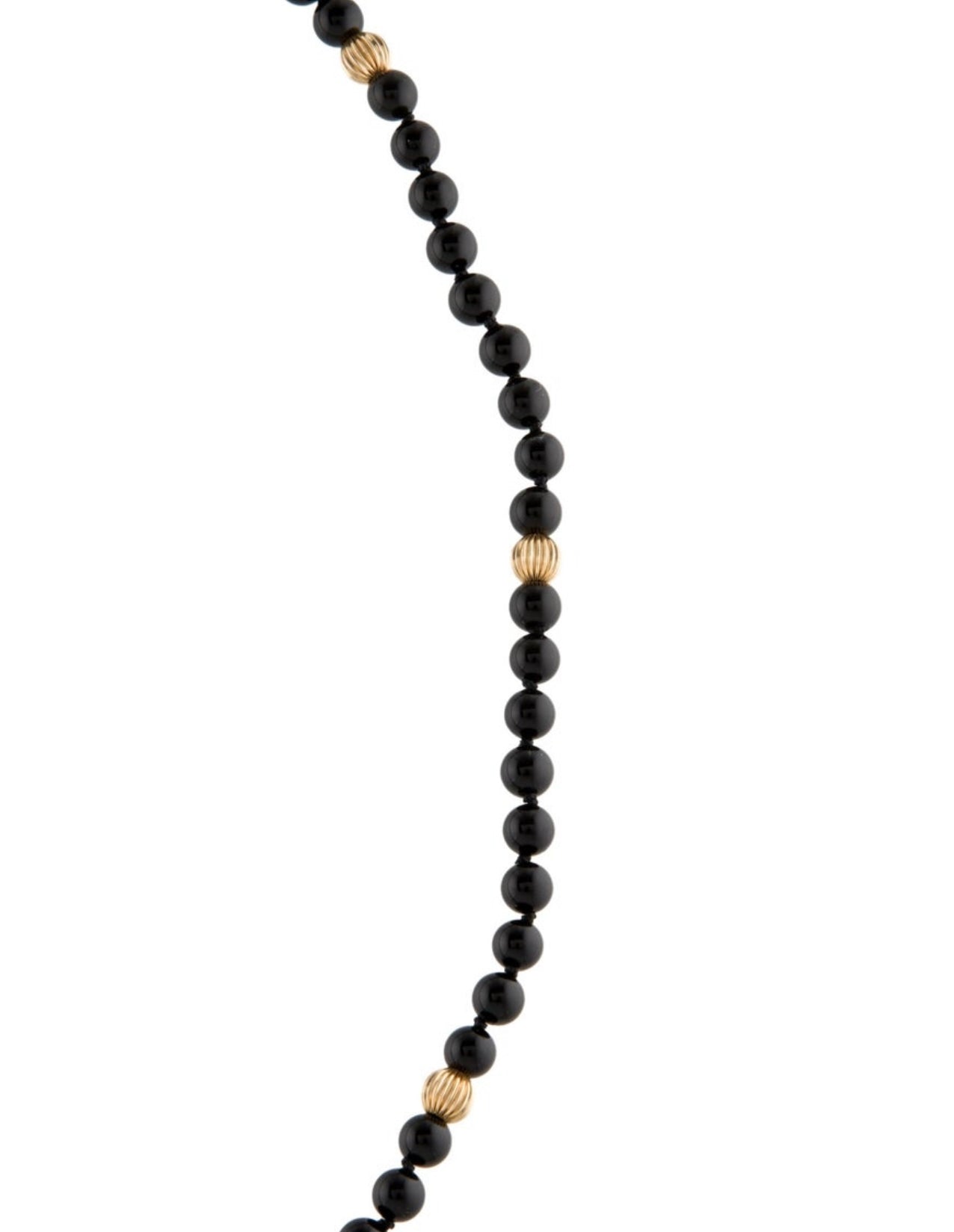 ONYX & 14ct GOLD BEADED NECKLACE