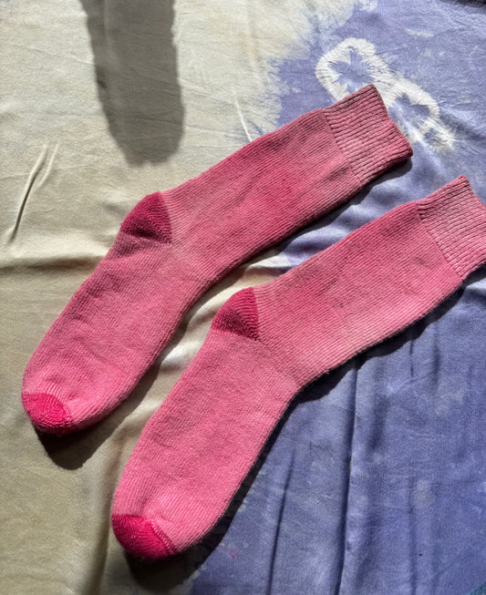 FIELD THICK WOOL BED SOCK ~ MAGENTA ROSE