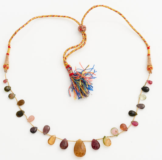 MULTI - COLOURED GARNET BEADED NECKLACE