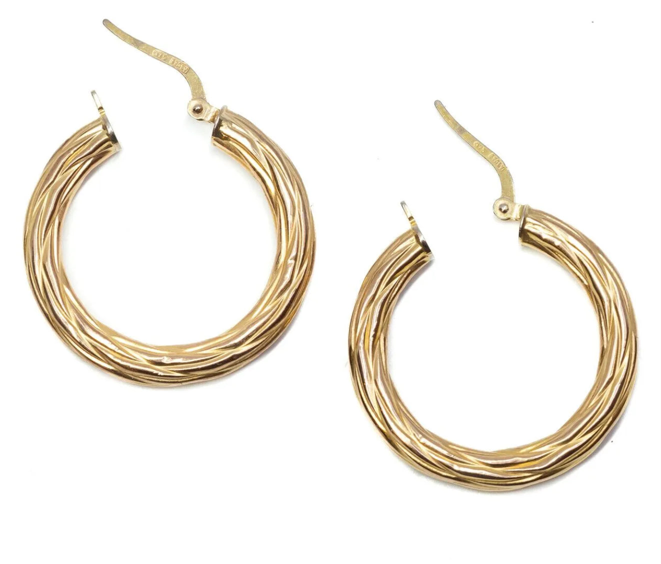 9CT GOLD TWISTED HOOPS