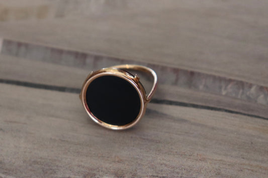 14k GOLD ONYX RING