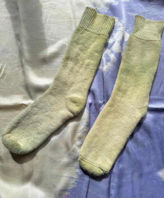 FIELD THICK WOOL BED SOCK ~ AUTUMN GREEN