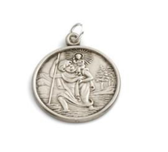 STERLING SILVER SAINT PENDANT