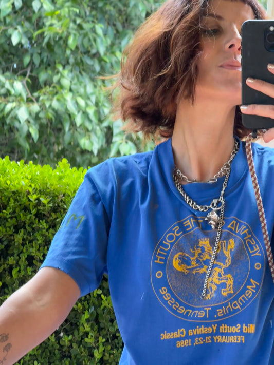 VINTAGE 80s TEE ~ BLUE SPORTS TEE