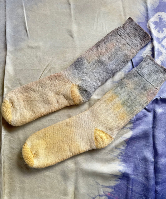 FIELD THICK WOOL BED SOCK ~ PASTEL GUM