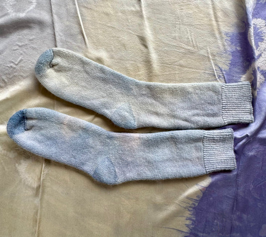 FIELD THICK WOOL BED SOCK ~ CLOUD BLUE