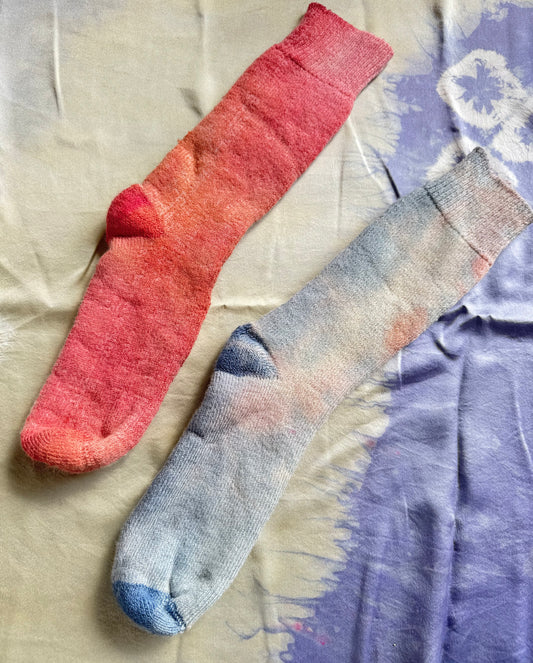 FIELD THICK WOOL BED SOCK ~ ODD PAIR BLUEBERRY