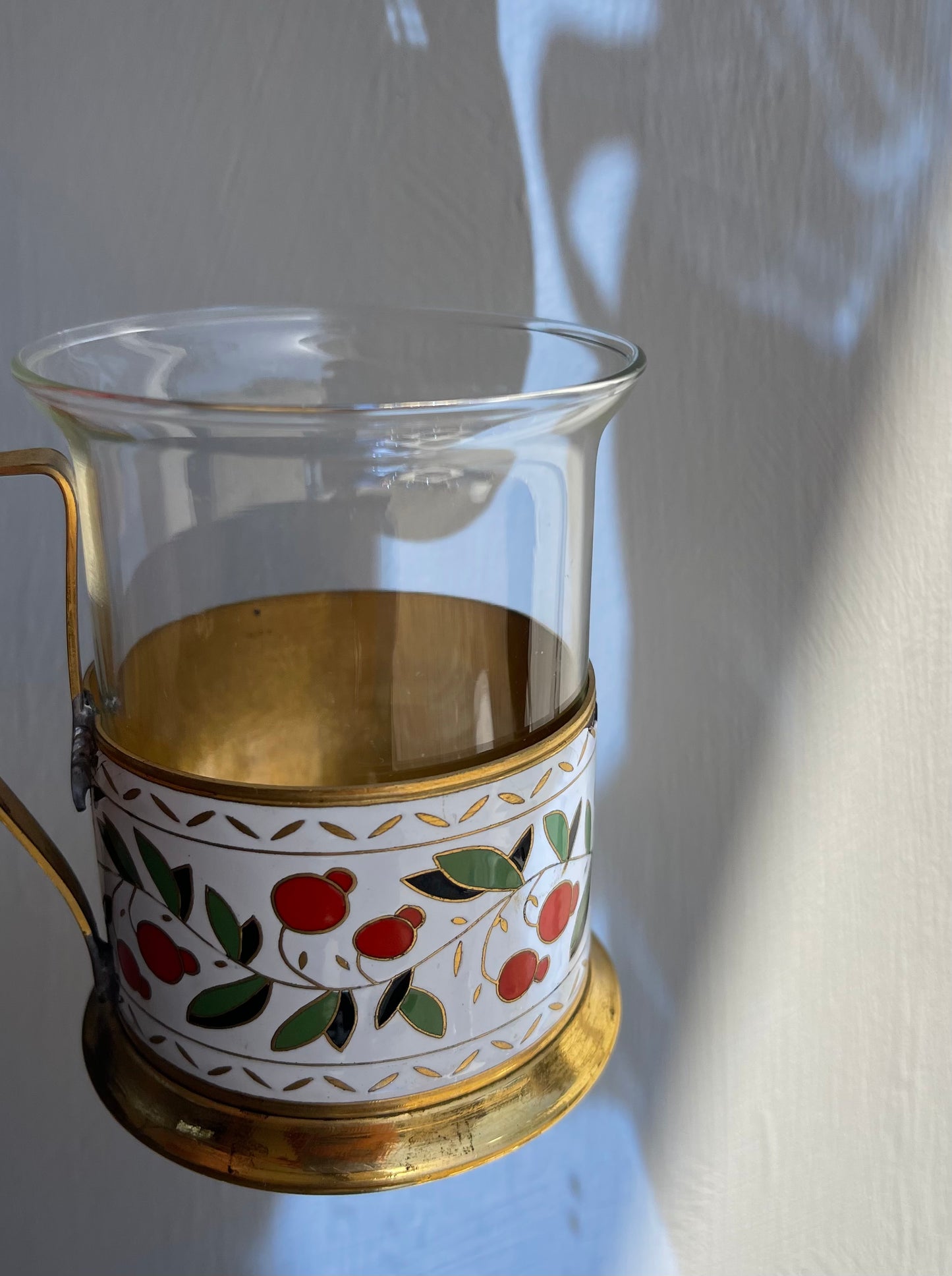 DANISH ENAMEL TEA CUP - WHITE