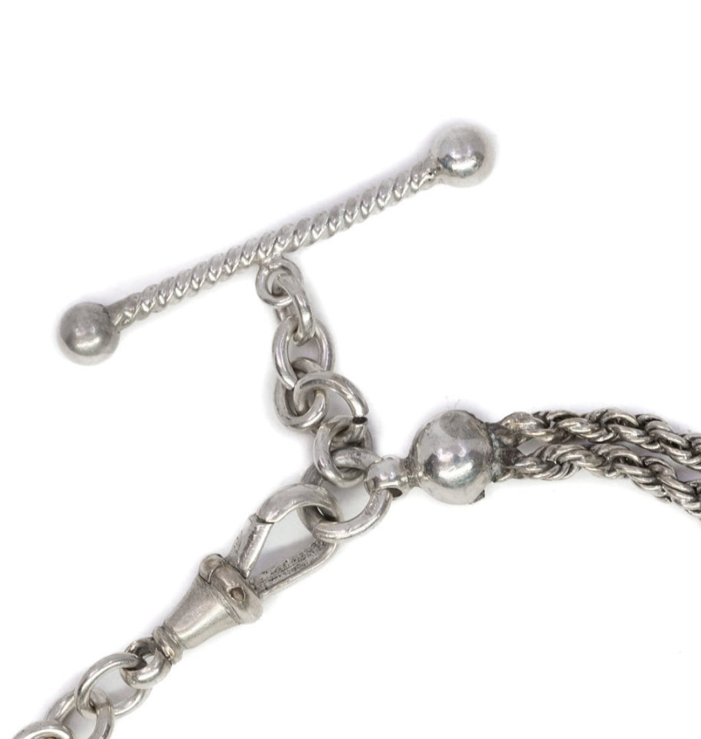 VINTAGE FLORAL STERLING SILVER ROPE BRACELET