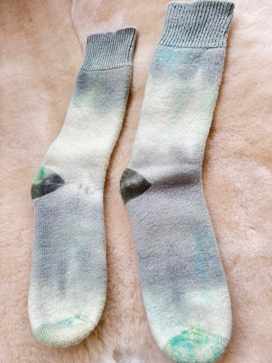 FIELD THICK WOOL BED SOCK ~ GOLDEN PINE