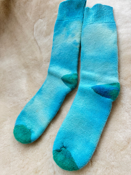 FIELD THICK WOOL BED SOCK ~ BOTTLE GREEN