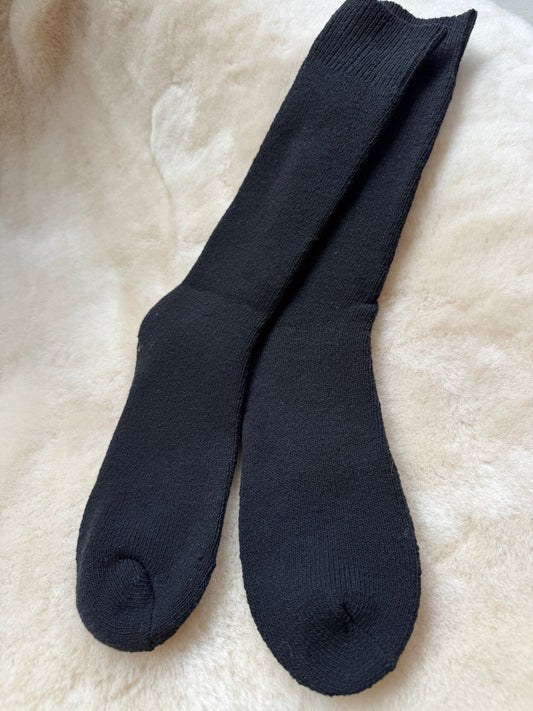 FIELD THICK WOOL BED SOCK ~ NERO