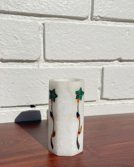 Stone inlay small vase
