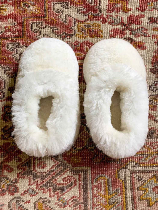 White Sheepskin Slippers