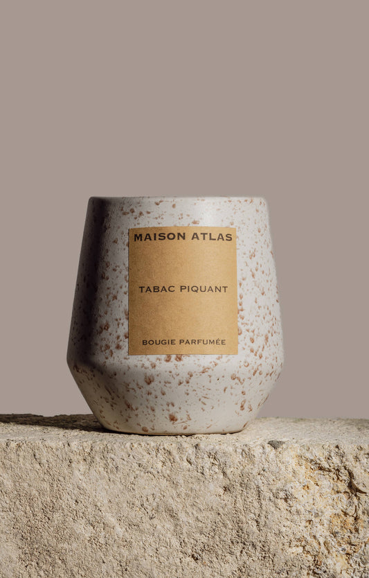 Scented Candle in Handmade Ceramic Vessel - Tabac Piquant