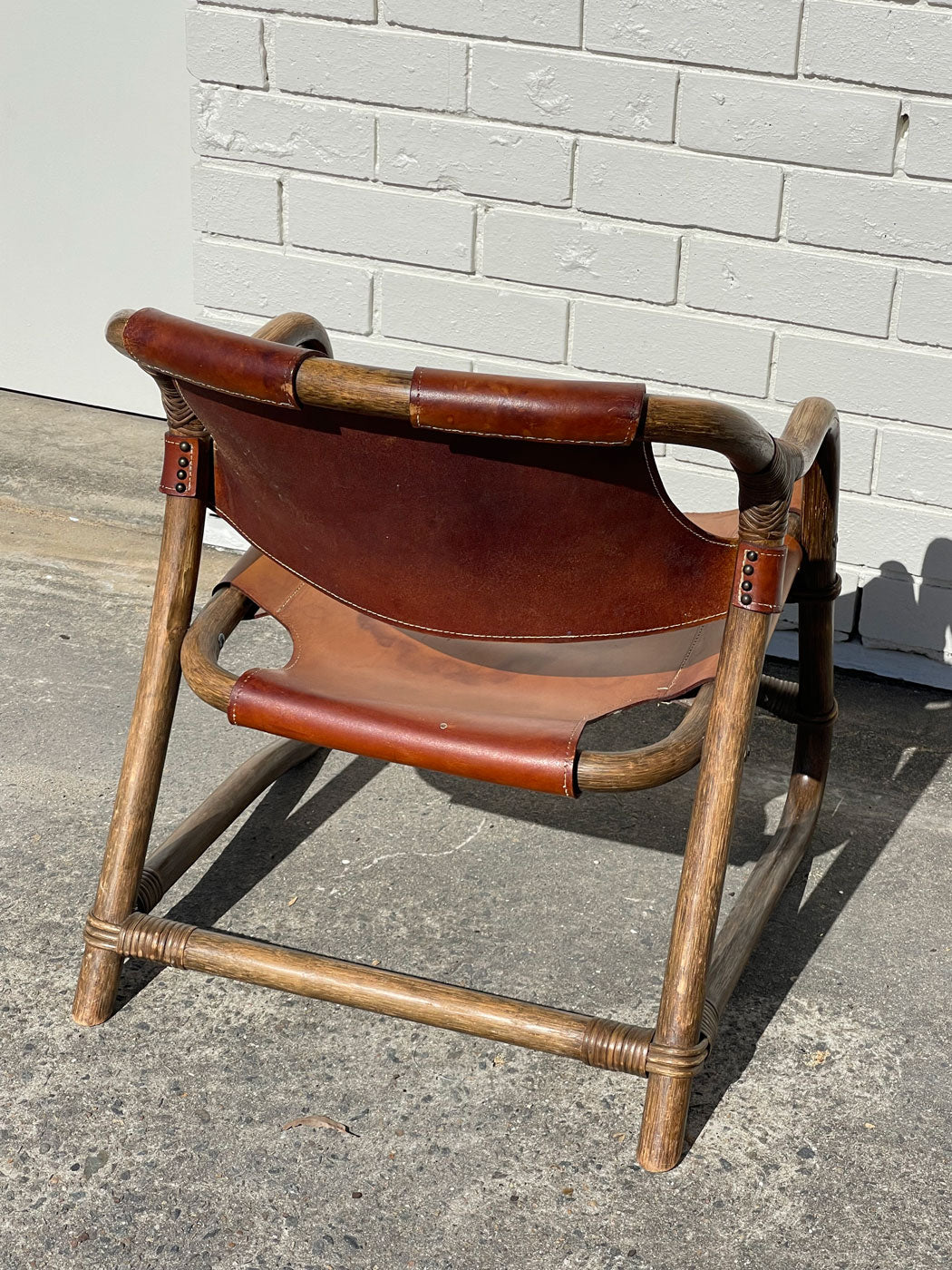 FOUND ITALIAN BAMBOO LEATHER CHAIRS